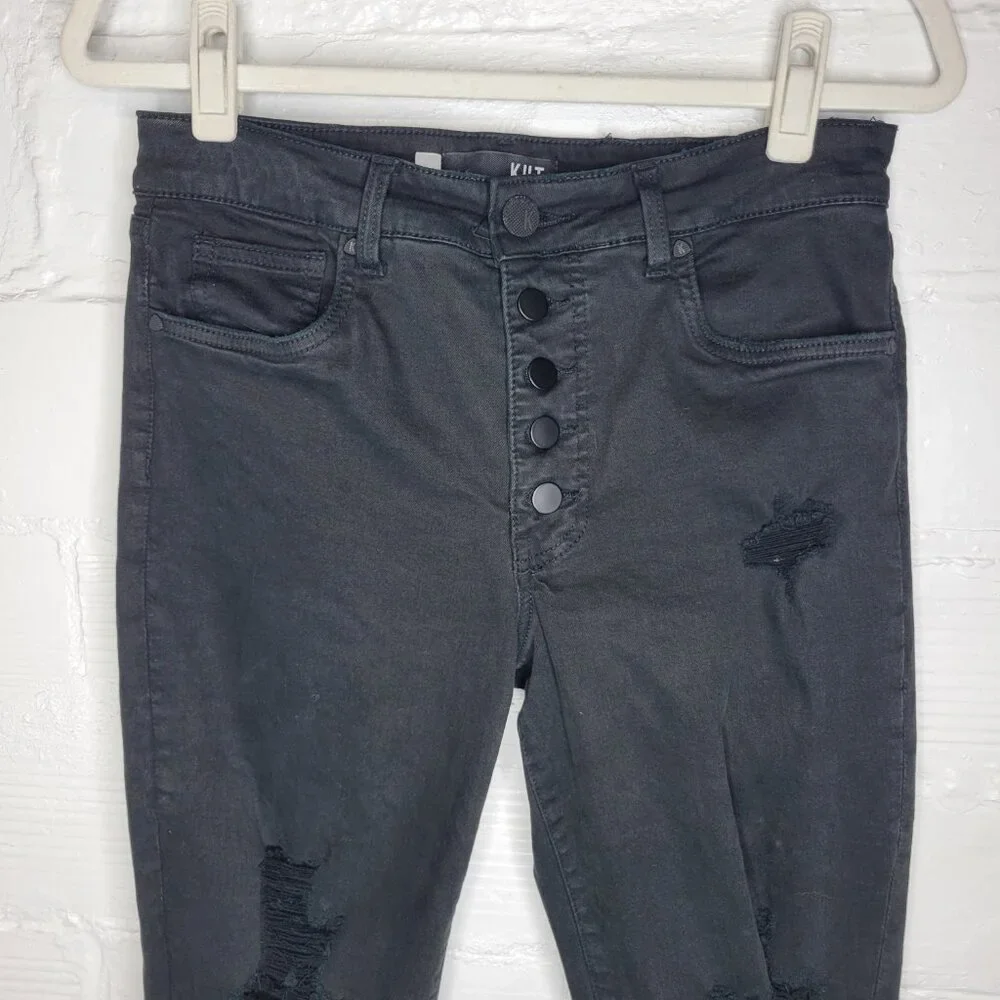 Kut From The Kloth Women's Size 6 Jeans Reese Fab Ab Ankle Straight Leg Black - Picture 3 of 9